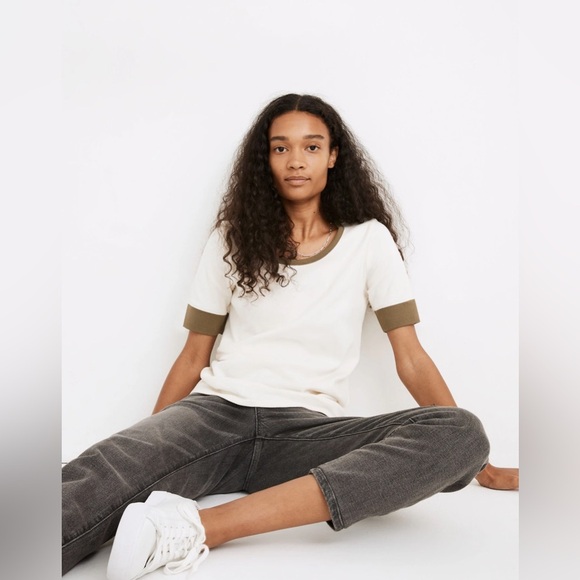 Madewell Tops - Madewell Ringer Elbow Sling T shirt size XS